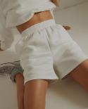 Hot Women Solid Color Shorts High Waist Casual Style Pants With Slant Pockets Simple Style Fitting Shorts Homewearshorts