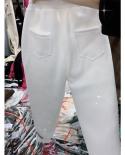 2022 Spring Autumn New Fashion Women Elastic Waist Loose Pants Double Pocket Cotton Casual Harem Pants Female Trousers V