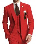 2023 Business Smart Casual Wedding Suits Men Jacket Dress Blazers Suit Coat Vest Waistcoat Pants Trousers Mens 3 Pcs Set