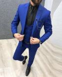 2023 Fashion New Men Boutique Solid Color Business Wedding Slim Fit Dress Suit Blazers Jacket Coat Pants Trousers Vest 3