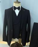 2023 Men Slim Fit Wedding Business Casual Jacket Dress Blazers Suit Vest Waistcoat Coat Pants Trousers 3 Pcs Set
