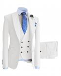 3 Pcs Set Blazers Jacket Vest Pants  2023 Fashion New Mens Casual Business Solid Color Slim Fit Suit Coat Trousers Wai