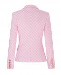 Harleyfashion New Winter Warm Tweed Fabric Luxury Designer Plaid Pattern Street Pink Thick Jacket Women Blazersblazers