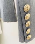 High Quality Newest 2022 Designer Jacket Star Style Womens Classic Lion Buttons Double Breasted Slim Fitting Blazer Pal