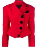 High Quality Newest Fashion 2023 Designer Jacket Womens Slim Fitting Red Short Blazerblazers