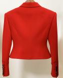 High Quality Newest Fashion 2023 Designer Jacket Womens Slim Fitting Red Short Blazerblazers