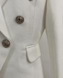 High Quality Newest Fashion 2023 Designer Blazer Womens Silver Lion Buttons Double Breasted Blazer Jacket  Blazers