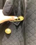 High Quality Newest 2023 Fall Winter Designer Jacket Womens Brooch Embellished Double Breasted Lion Buttons Grid Velvet