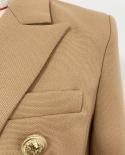 High Quality New Fashion 2022 Baroque Designer Blazer Jacket Womens Slim Fitting Metal Lion Button Blazer  Blazers