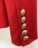 High Street 2023 Designer Jacket Women Classic Double Breasted Lion Buttons Slim Fitting Shawl Collar Blazerblazers