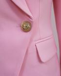 High Quality  New Fashion Designer Blazer Womens Slim Fitting Metal Lion Buttons Double Breasted Blazer Jacket Baby Pin