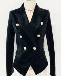 High Quality Newest Baroque Fashion 2023 Designer Blazer Womens Lion Metal Buttons Slim Fit Crocodile Synthetic Leather