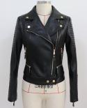 High Quality 2022 Newest Designer Jacket Rider Biker Women Synthetic Leather Motorcycle Jacket  Faux Leather