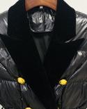 Abrigo largo de plumón negro para mujer, nuevo diseño, ropa de abrigo de invierno para mujer, abrigo con cinturón de empalme de 