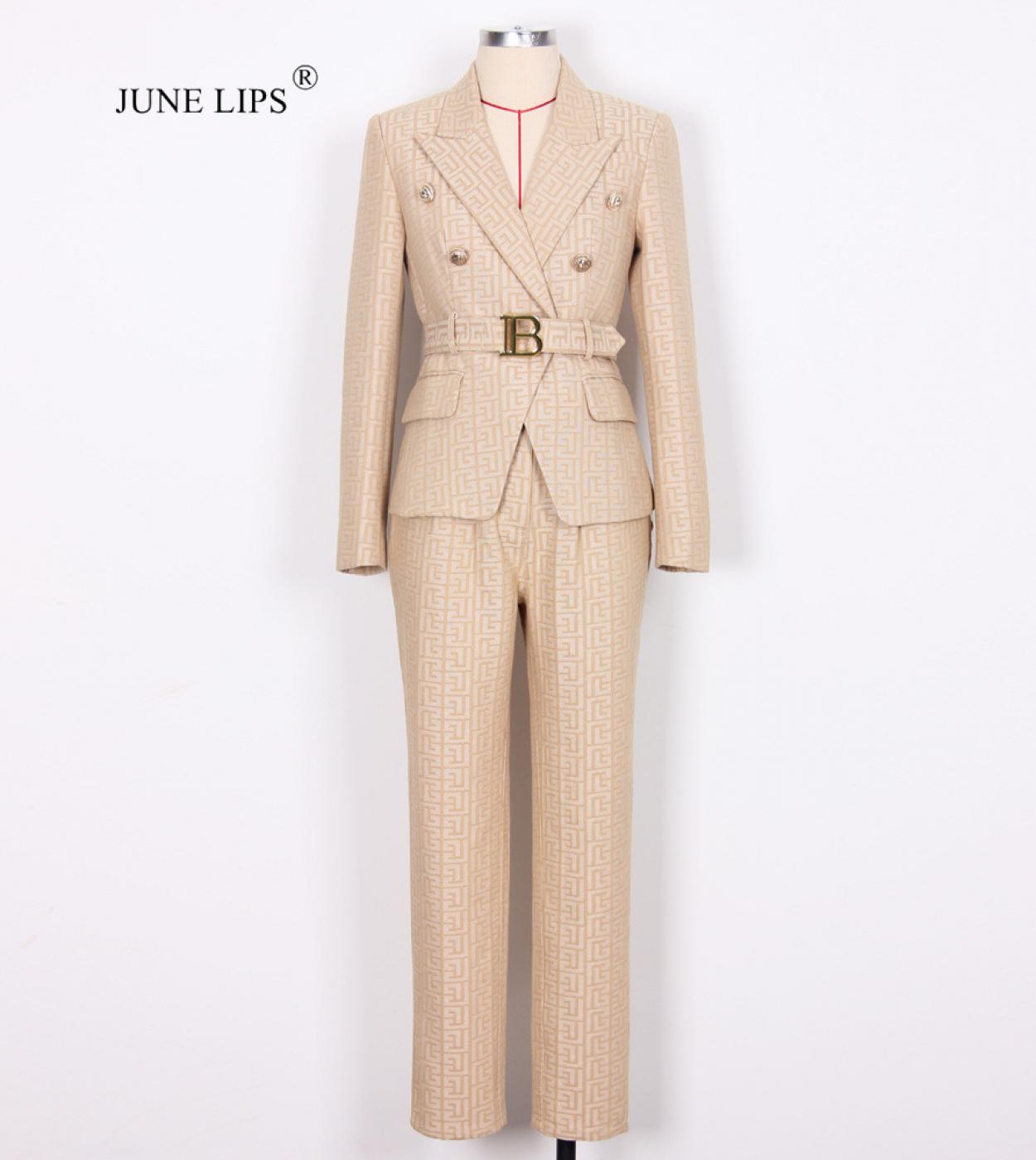 June Lips Autumn And Winter 2022 New High End Fashionable Suit Set High End Jacquard Fabric Professional Suit Now