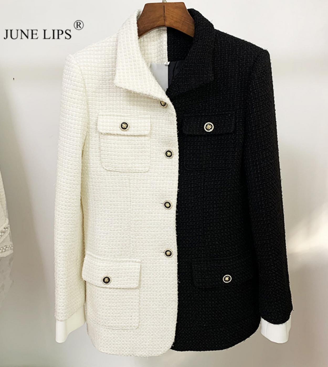 June  Lips Autumn And Winter 2022 Fabric New Star Fashion Small Perfume Jacket Personalized Color Comparison Wool Jacket