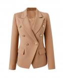 June  Lips    Runway Designer Blazer Womens Classic Lion Buttons Double Breasted Slim Fitting Blazer Jacket Dust Rose