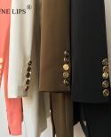 June Lips Tide Brand High Quality 2022 New Women Double Breasted Blazer Dress Notched Collar Designer Fashion For Women