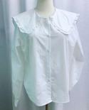  Chic Ruffles Singlebreasted White Blosue Women Spring Vintage Cotton Shirt Female Long Sleeve Oversized Tops Blusa 1483
