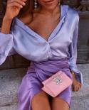 Casual Long Sleeve Satin Shirt Women 2022 Vintage Blue Purple Satin Blouse Women Tops Elegant Loose Button Shirts Blusas