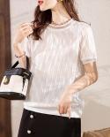 Loose Pleated Short Sleeve Blouse Women 2022 Summer Tops Casual Oversized Shirts For Women Fashion Solid Chiffon Blouses