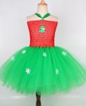Vestido de tutú de árbol de Navidad para niñas, disfraces de Navidad de Año Nuevo para niños, traje de fiesta, vestidos elegante