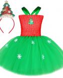 Christmas Tree Tutu Dress For Girls New Year Xmas Costumes For Kids Holiday Party Outfit Princess Fancy Dresses Birthday