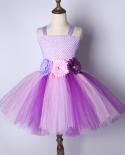 Purple Sunflowers Tutu Dress For Girls Birthday Party Costumes For Kids Toddler Photo Shoot Outfit Flower Girl Princess 