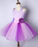 Purple Sunflowers Tutu Dress For Girls Birthday Party Costumes For Kids Toddler Photo Shoot Outfit Flower Girl Princess 