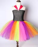Vestido Tutu Fada Arco-Íris para Meninas Trajes de Festa de Halloween para Crianças Vestidos Fantasia de Princesa com Asas de Bo
