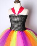 Rainbow Fairy Tutu Dress Outfit For Girls Halloween Party Costumes For Kids Fancy Princess Dresses With Butterfly Wings 