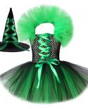 Kids Halloween Witch Dresses For Girls Christmas Tutu Dress With Witch Hat Costume For Children New Year Clothes Girl 11