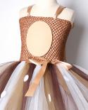 Christmas Deer Costume For Girls Reindeer Tutu Dress Kids Halloween New Year Costumes For Children Birthday Clothes Outf