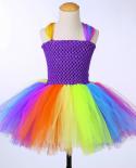 Vestidos de unicórnio arco-íris para meninas fantasias de pônei para crianças vestido tutu de Halloween com bandana para festa d