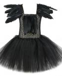 Black Angel Wings Tutu Dress For Girls Kids Witch Halloween Costumes Children Fancy Dresses Princess Girl Evil Cosplay O