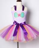 Lavender Mermaid Princess Costumes For Girls Kids Seamaid Tutu Dress With Flower Seastar Headband Birthday Party Dresses