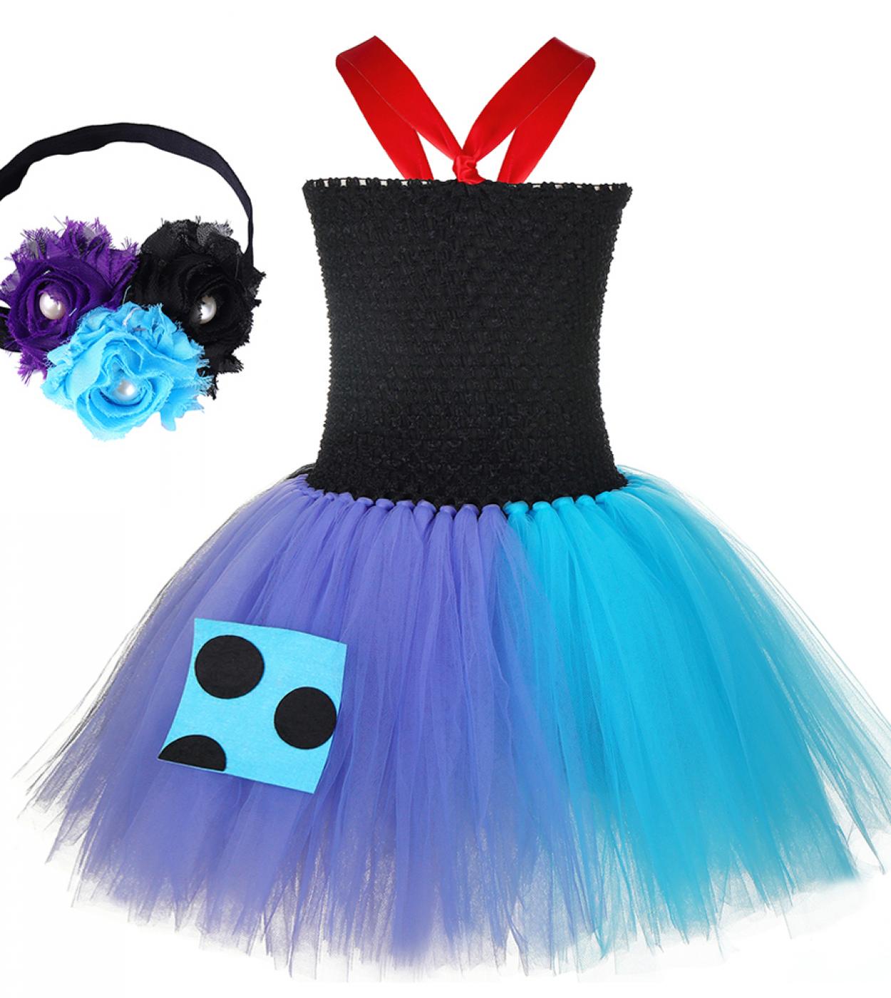 Zombie Tutu Dress For Girls Princess Vampire Halloween Costumes For Kids Children Carnival Party Dresses Outfit Dress Up