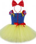 Snow White Princess Dresses For Girls Tutu Dress With Bow Headband Toddler Baby Girl Princess Costumes For Birthday Hall