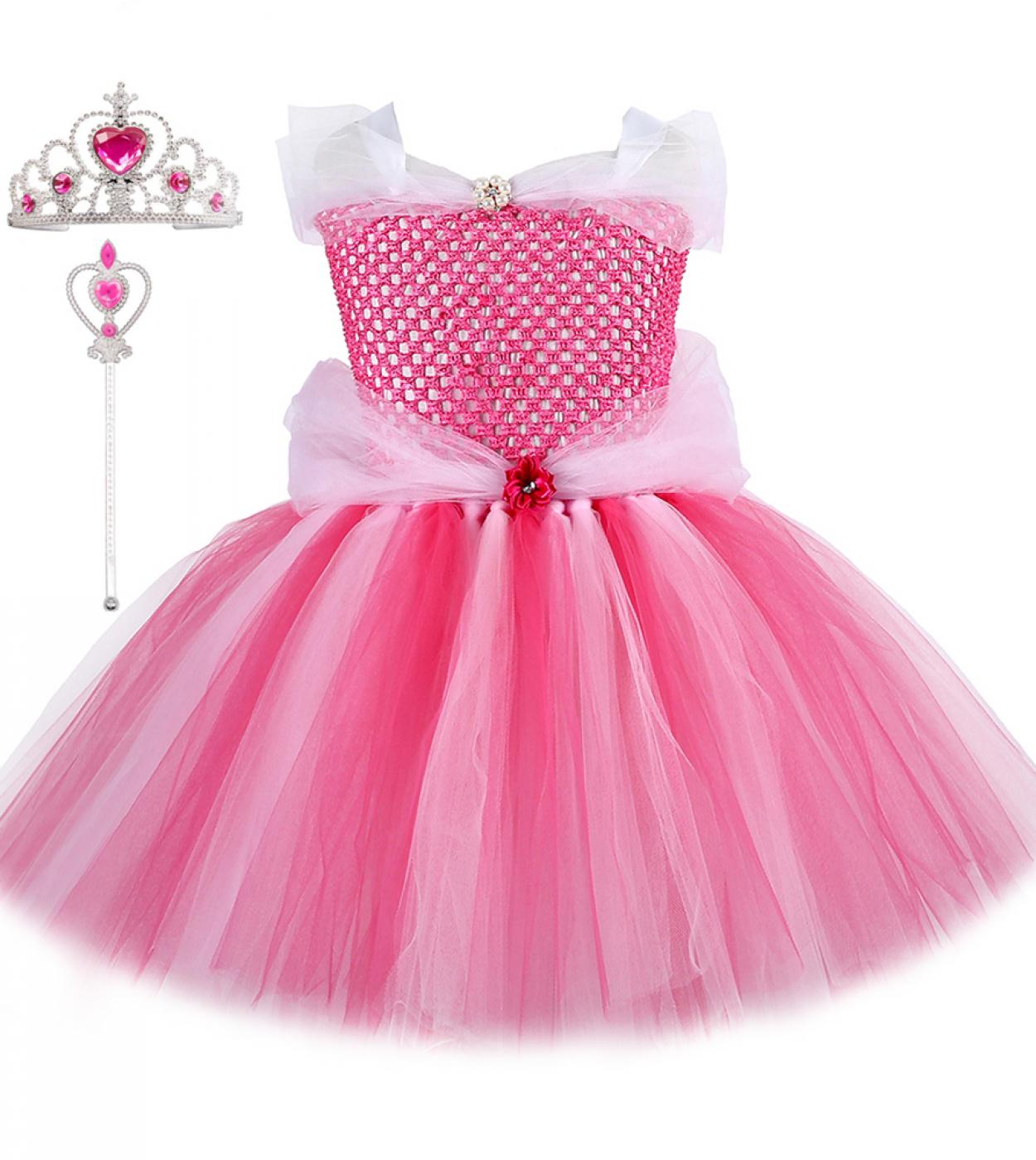 Sleeping Beauty Princess Dresses For Girls Tutu Fancy Dress Up Costume For Kids Girl Cosplay Costumes Children New Year 