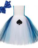 Alice Long Tutu Dress Girl Maid Cosplay Costume Halloween For Kids Princess Midcarf Dresses With Bow فيونكة في سن المراهقة فتاة 