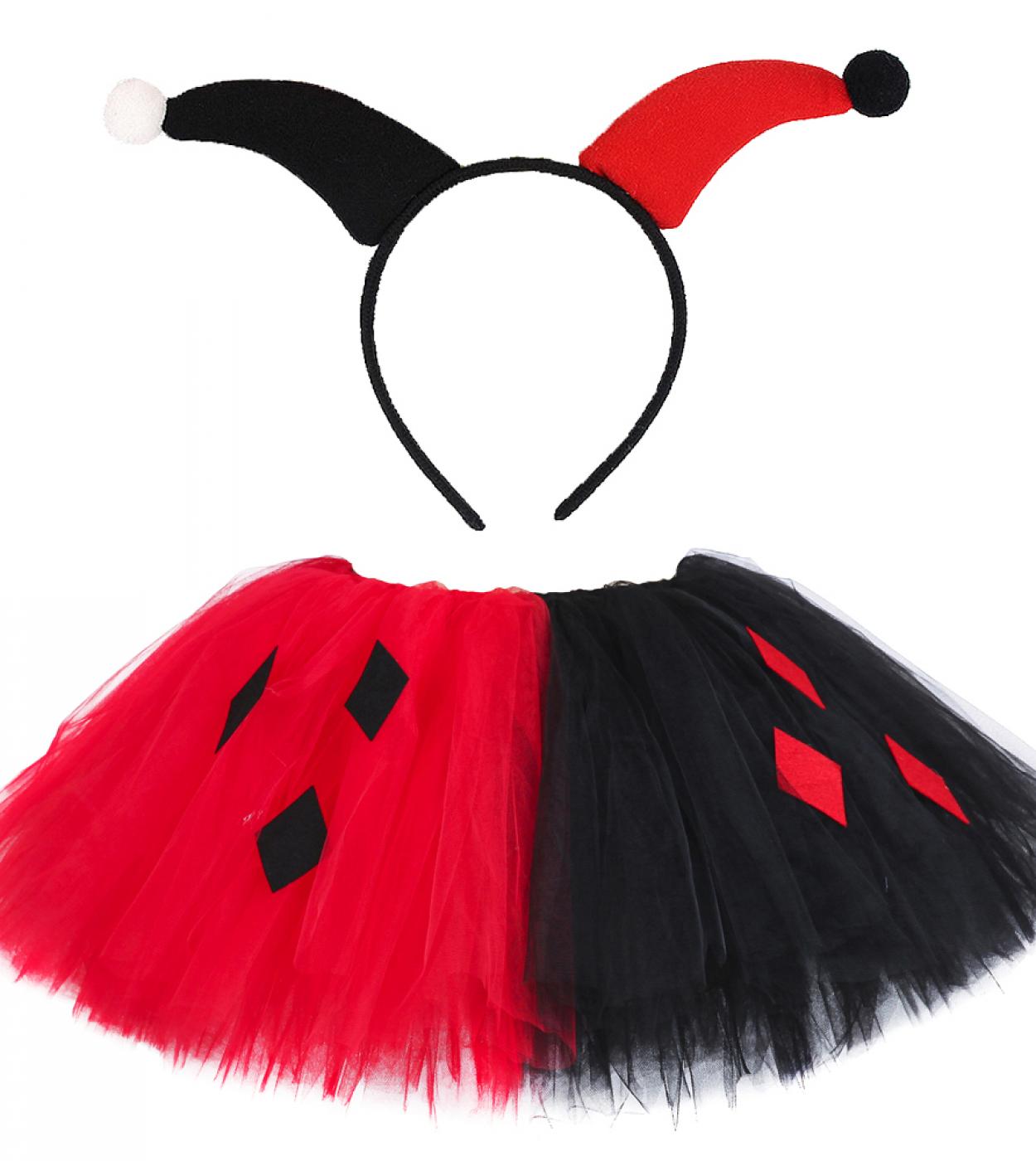 Falda tutú Pennywise roja negra para niñas Disfraces de Halloween para niños Cumpleaños Tutus Baby Girl Harley Joker Faldas de t
