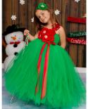 אדום ירוק חג המולד שמלה ארוכה לילדות תחפושת מסיבת חג המולד לילדים יום הולדת טוטו תלבושת ילדת פרח שמלות נסיכה ב