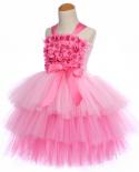 3 Layers Pink Flower Girl Dresses For Wedding Birthday Party Costumes For Kids Woodland Fairy Tutu Dress Outfit Princess
