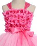 3 capas rosa flor niña vestidos para boda cumpleaños fiesta disfraces para niños bosque hada tutú vestido princesa