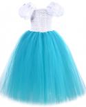 Princess Mirabel Long Dress For Girls Encanto Madrigal Costumes For Kids Birthday Party Dresses Gown Shortsleeve Tutu Ou
