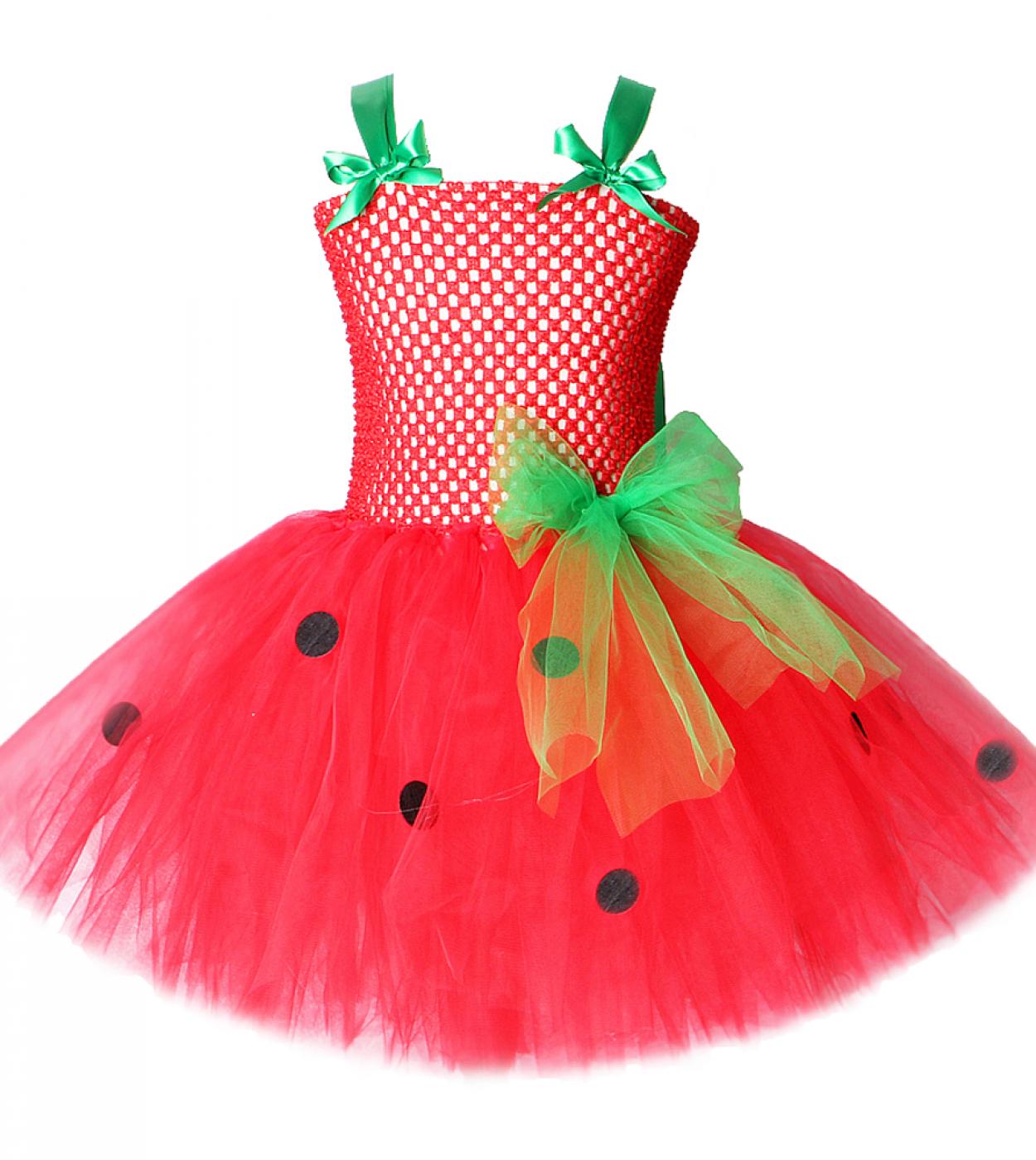 Baby Girls Tutu Dress Strawberry Princess Dresses For Kids Girl Birthday Costume Watermelon Halloween Christmas Costumes