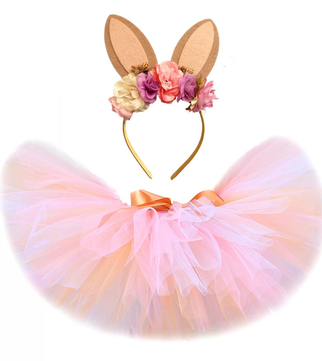 Falda tutú de conejito de Pascua para niñas, disfraz para niños, tutús esponjosos de conejo, faldas de tul para niñas pequeñas, 