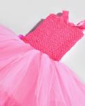 Dress Kid Hot Pink Flamingo  Girls Feather Bird Costume  Girl Pink Feathers Dress  Kids Cospaly Dresses  