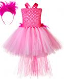 Dress Kid Hot Pink Flamingo  Girls Feather Bird Costume  Girl Pink Feathers Dress  Kids Cospaly Dresses  