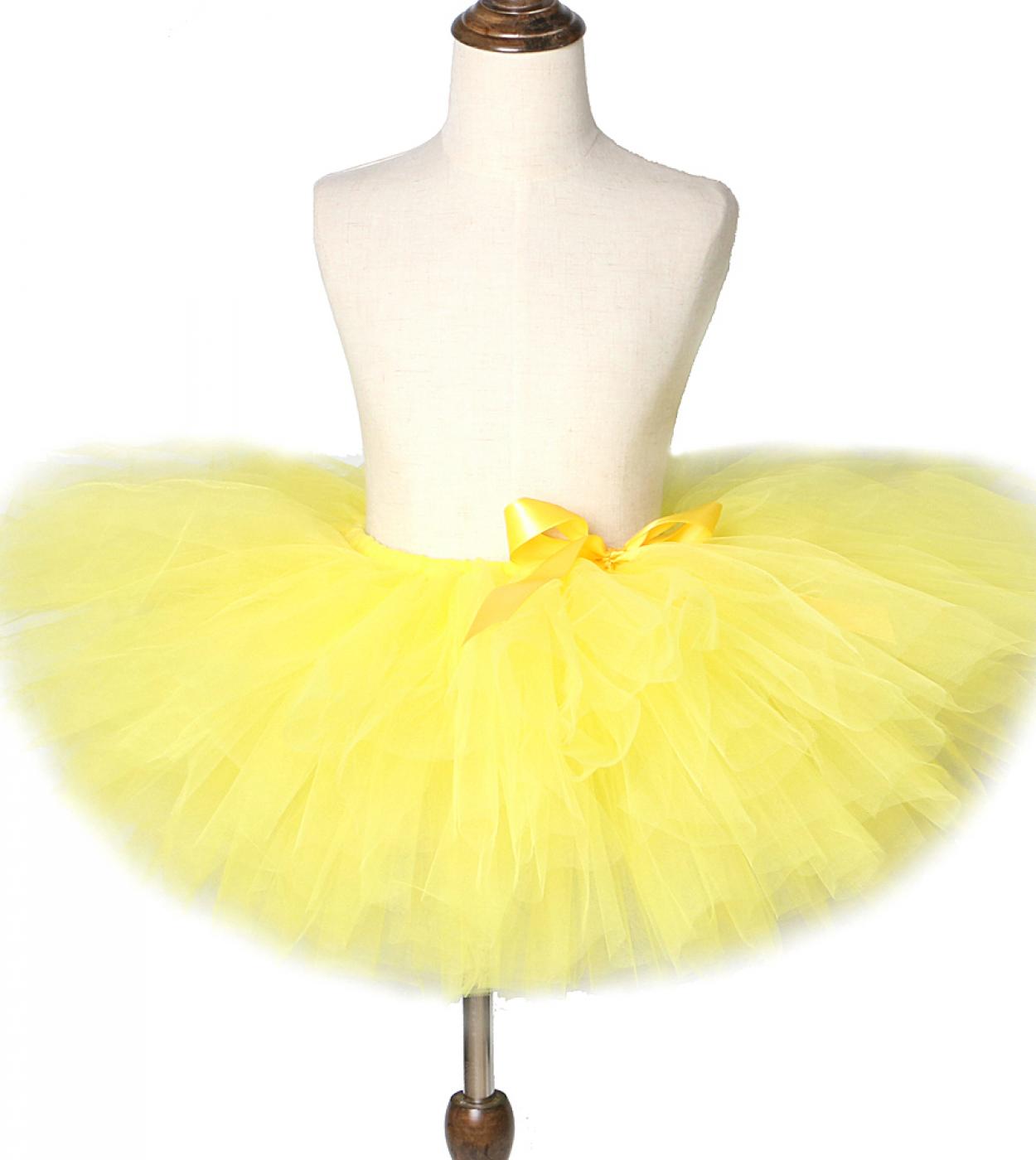 Falda tutú amarilla para niñas pequeñas, tutú de Ballet esponjoso, vestido de baile para niña, disfraz de cumpleaños, faldas de 
